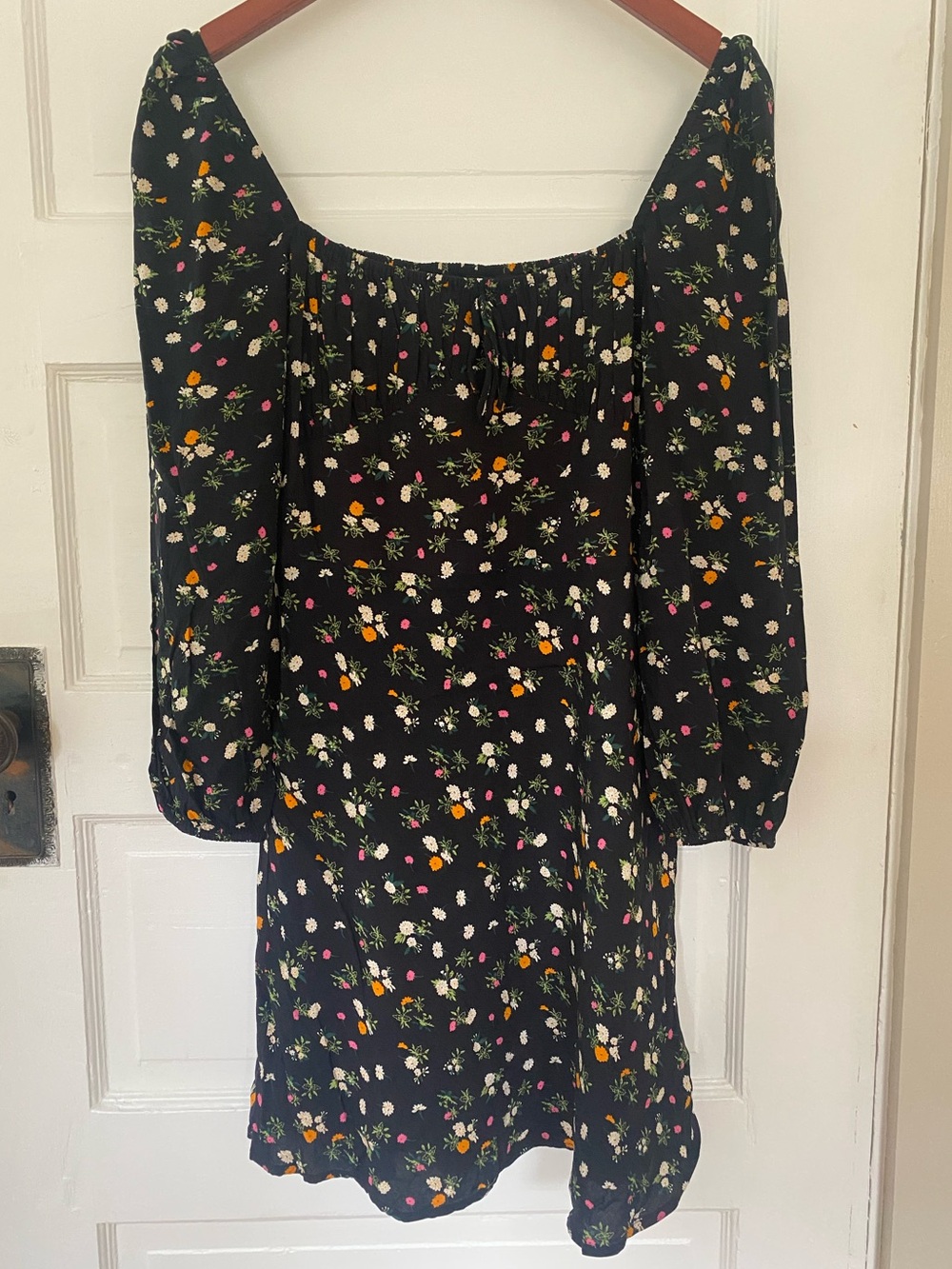 Lait Collection Black Floral Milkmaid Dress